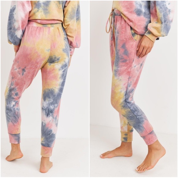 024  Boho Tie Dye French Terry Joggers - Picture 2 of 3
